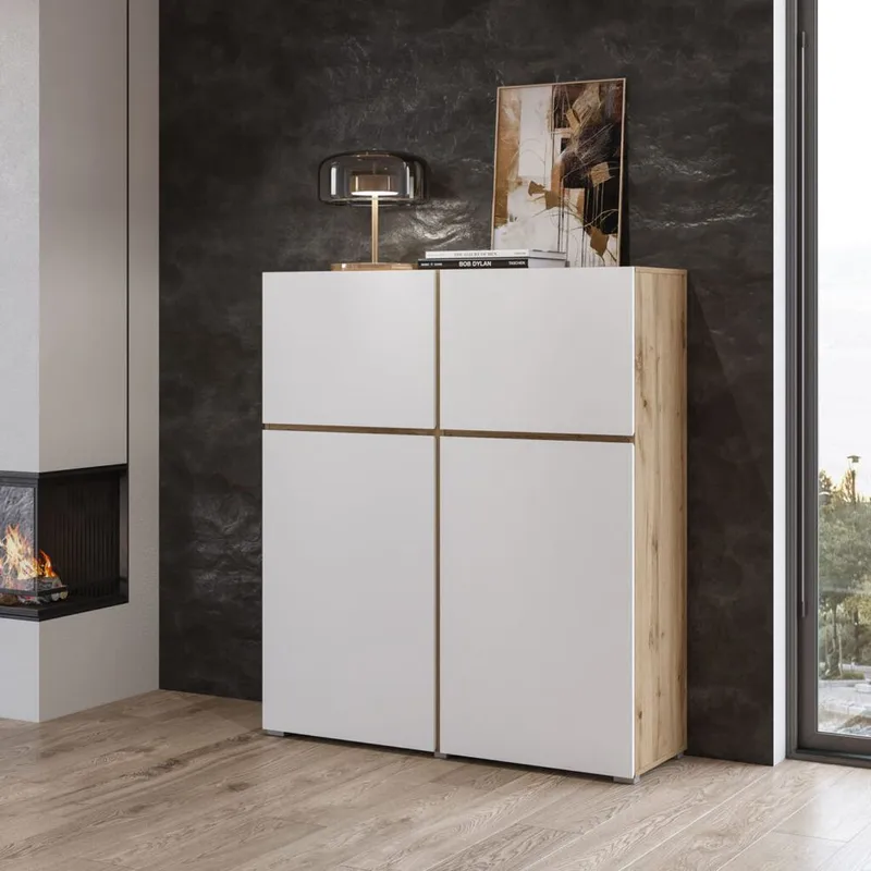 Skänk Cross 4 dörrar - Vit - Förvaring - Förvaringsmöbler - Skänkar & sideboards