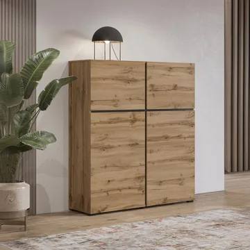 Skänk Cross 4 dörrar - Wotan Ek - Svart - Förvaring - Förvaringsmöbler - Skänkar & sideboards