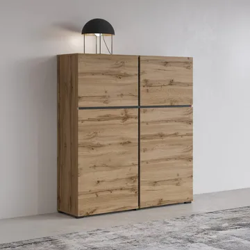 Skänk Cross 4 dörrar - Wotan Ek - Svart - Förvaring - Förvaringsmöbler - Skänkar & sideboards