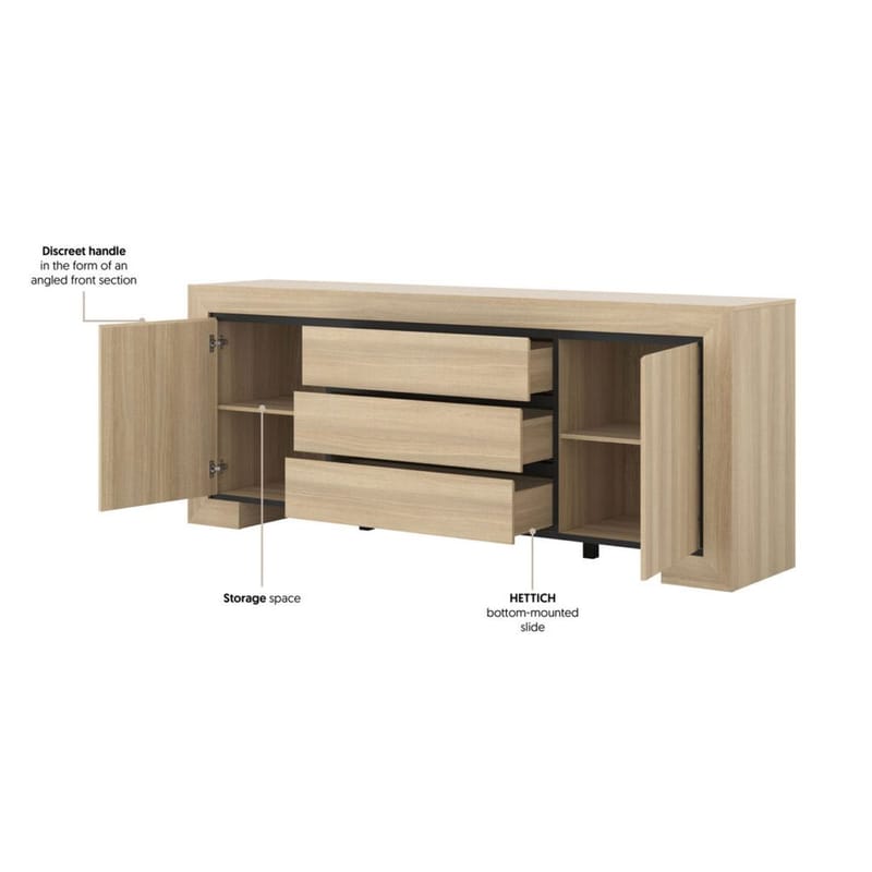 Skänk Cuba II 2 Dörrar med 3 Lådor - Förvaring - Förvaringsmöbler - Skänkar & sideboards