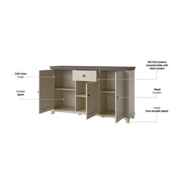 Skänk Evora 3 dörrar 1 låda - Ljus Beige - Förvaring - Förvaringsmöbler - Skänkar & sideboards