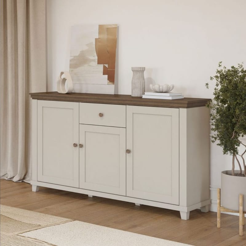 Skänk Evora 3 dörrar 1 låda - Ljus Beige - Förvaring - Förvaringsmöbler - Skänkar & sideboards