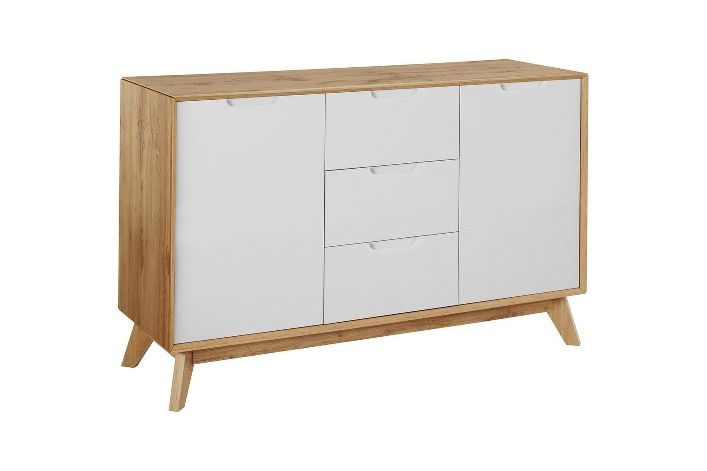 skänk ezra 120x40x75 cm, wotan-ek/vit - 120x40x75 cm, wotan-ek/vit