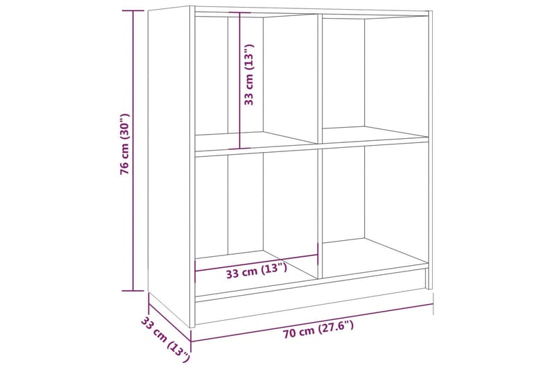 Skänk grå 70x33x76 cm massivt furuträ - Grå - Skänkar & sideboards