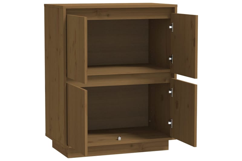 Skänk honungsbrun 60x34x75 cm massiv furu - Brun - Skänkar & sideboards