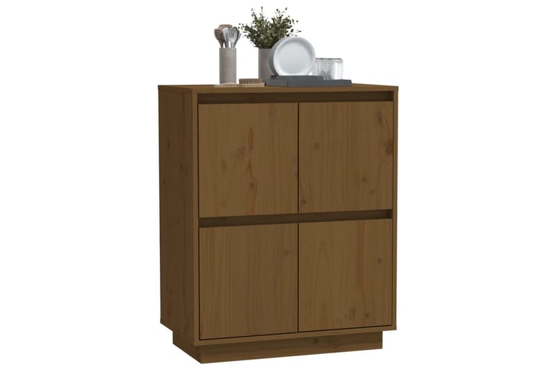 Skänk honungsbrun 60x34x75 cm massiv furu - Brun - Skänkar & sideboards