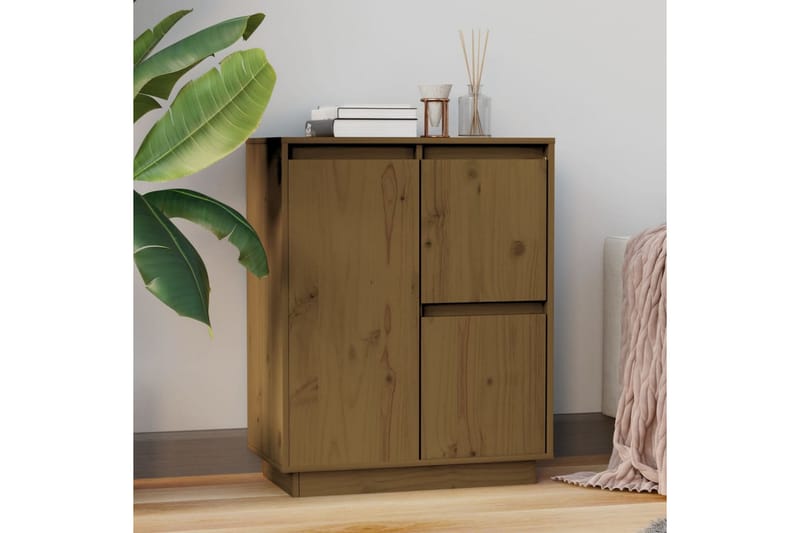 Skänk honungsbrun 60x34x75 cm massiv furu - Brun - Förvaring - Förvaringsmöbler - Skänkar & sideboards
