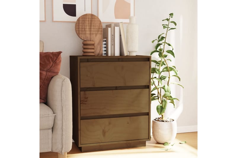 Skänk honungsbrun 60x34x75 cm massiv furu - Brun - Förvaring - Förvaringsmöbler - Skänkar & sideboards
