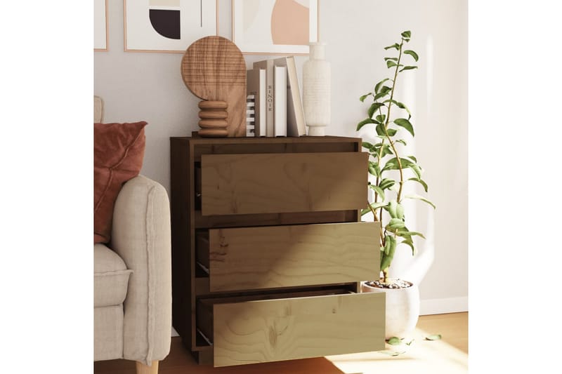 Skänk honungsbrun 60x34x75 cm massiv furu - Brun - Förvaring - Förvaringsmöbler - Skänkar & sideboards