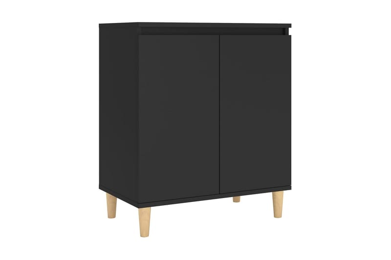 Skänk massiva träben svart 60x35x70 cm spånskiva - Svart - Skänkar & sideboards