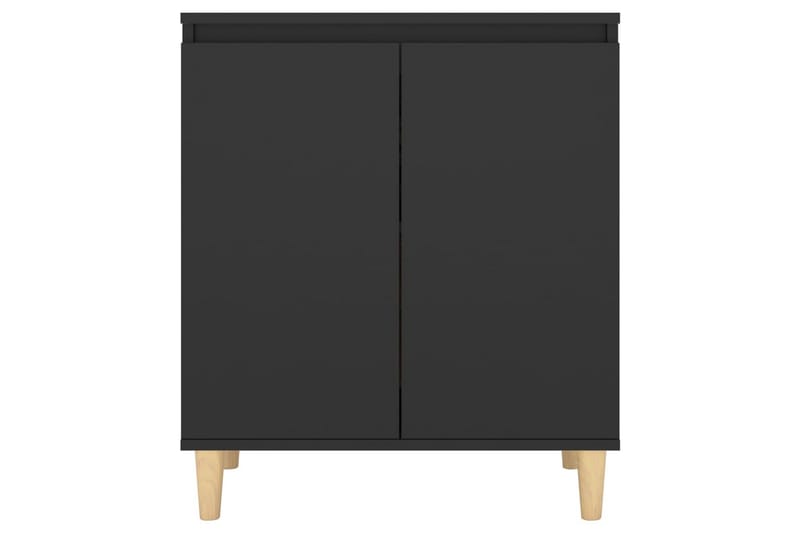 Skänk massiva träben svart 60x35x70 cm spånskiva - Svart - Skänkar & sideboards
