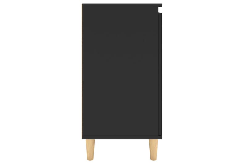 Skänk massiva träben svart 60x35x70 cm spånskiva - Svart - Skänkar & sideboards