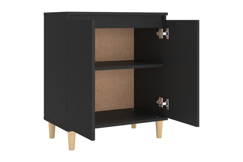 Skänk massiva träben svart 60x35x70 cm spånskiva - Svart - Skänkar & sideboards