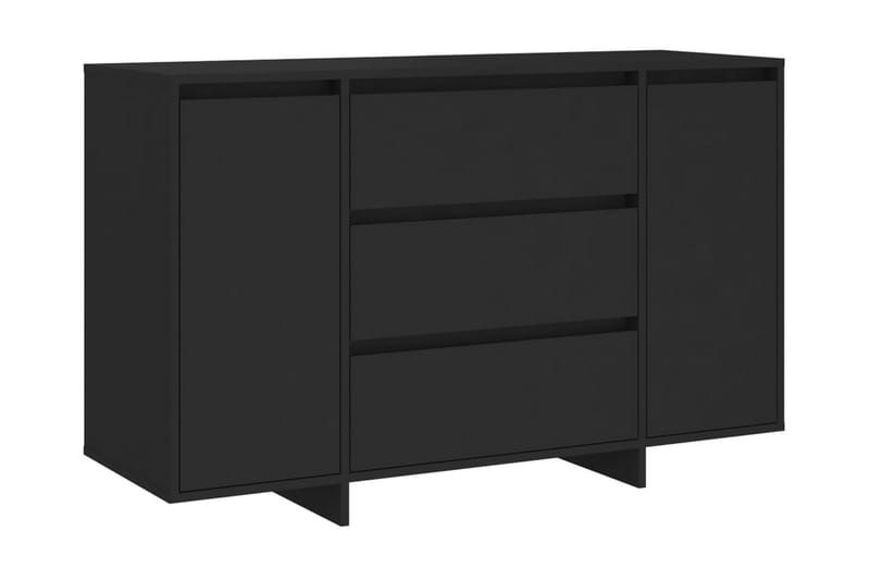 Skänk med 3 lådor svart 120x41x75 cm spånskiva - Svart - Skänkar & sideboards