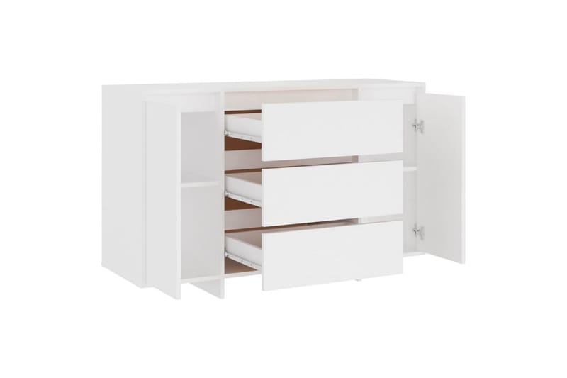 Skänk med 3 lådor vit 120x41x75 cm spånskiva - Vit - Förvaring - Förvaringsmöbler - Skänkar & sideboards