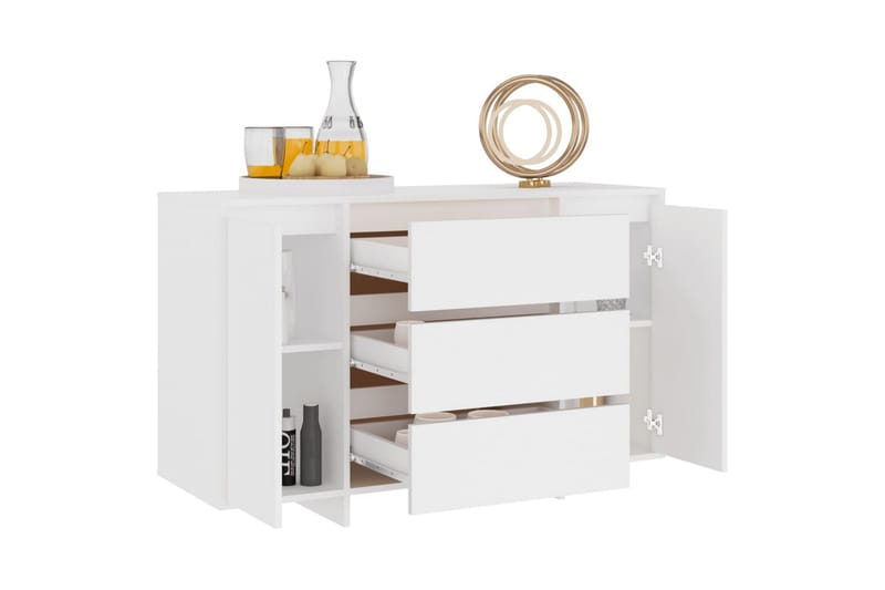 Skänk med 3 lådor vit 120x41x75 cm spånskiva - Vit - Förvaring - Förvaringsmöbler - Skänkar & sideboards