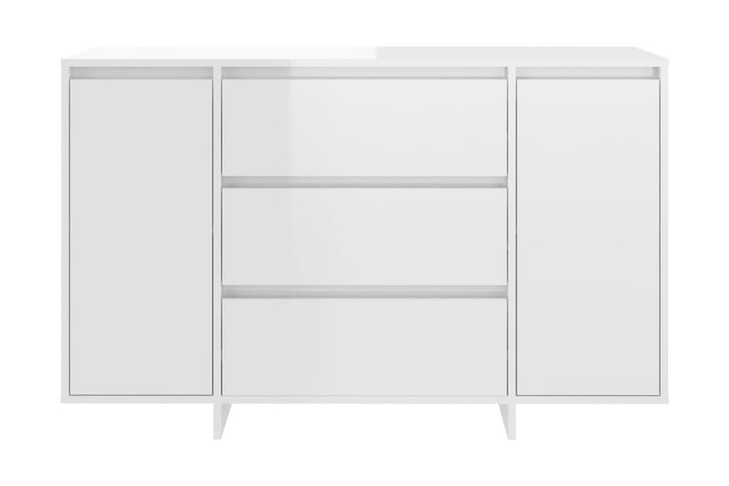 Skänk med 3 lådor vit högglans 120x41x75 cm spånskiva - Vit högglans - Förvaring - Förvaringsmöbler - Skänkar & sideboards