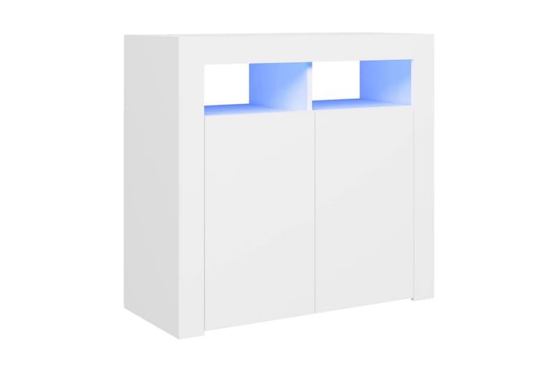 Skänk med LED-belysning vit 80x35x75 cm - Vit - Skänkar & sideboards