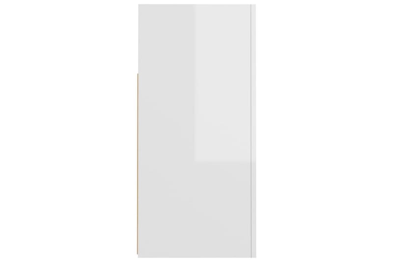 Skänk med LED-belysning vit högglans 80x35x75 cm - Vit högglans - Skänkar & sideboards