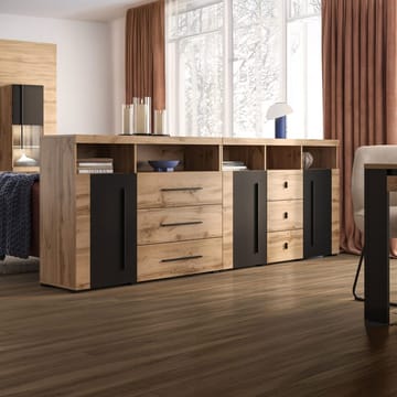 Skänk Roger 2 Dörrar med 3 Lådor - Wotan Ek, 132 cm - Förvaring - Förvaringsmöbler - Skänkar & sideboards