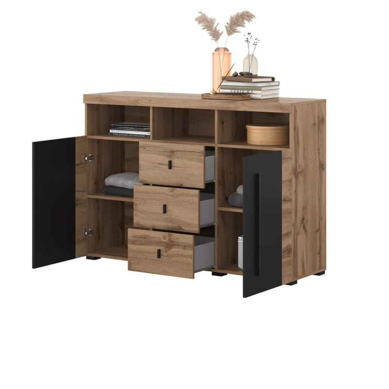 Skänk Roger 2 Dörrar med 3 Lådor - Wotan Ek, 132 cm - Förvaring - Förvaringsmöbler - Skänkar & sideboards