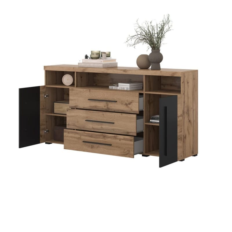 Skänk Roger 2 Dörrar med 3 Lådor - Wotan Ek, 182 cm - Förvaring - Förvaringsmöbler - Skänkar & sideboards