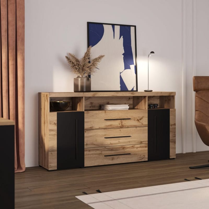 Skänk Roger 2 Dörrar med 3 Lådor - Wotan Ek, 182 cm - Förvaring - Förvaringsmöbler - Skänkar & sideboards
