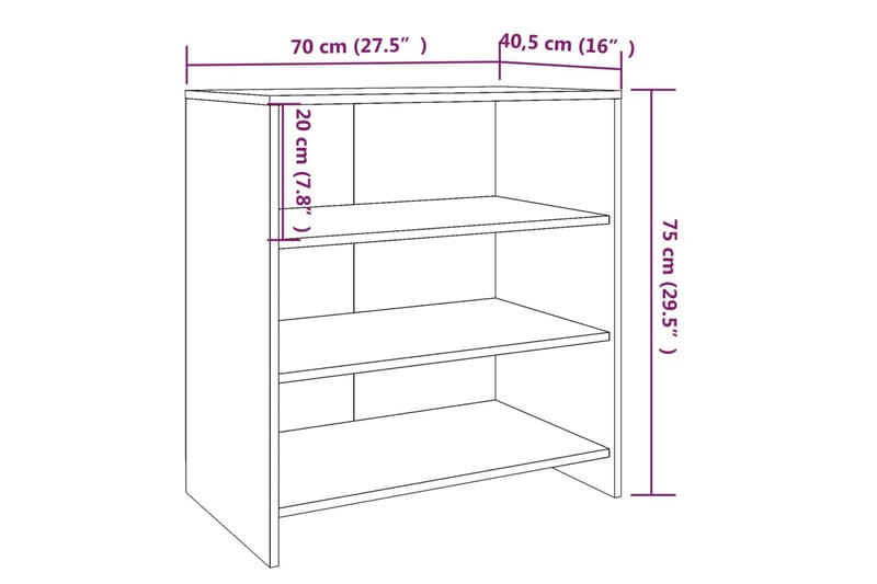 Skänk rökfärgad ek 70x40,5x75 cm spånskiva - Rökfärgad ek - Förvaring - Förvaringsmöbler - Skänkar & sideboards