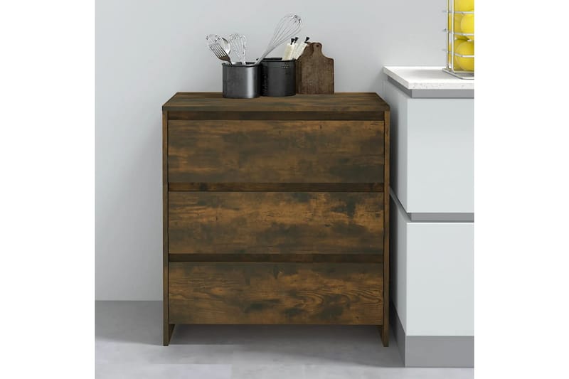 Skänk rökfärgad ek 70x41x75 cm spånskiva - Rökfärgad ek - Förvaring - Förvaringsmöbler - Skänkar & sideboards