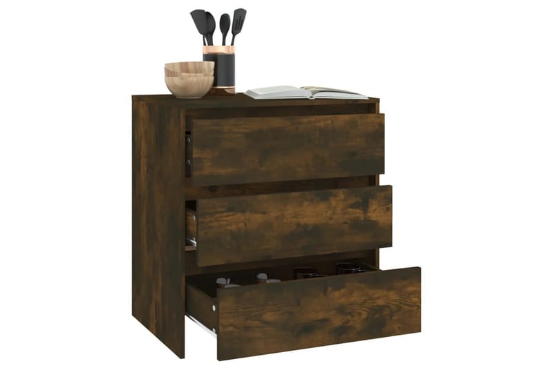 Skänk rökfärgad ek 70x41x75 cm spånskiva - Rökfärgad ek - Förvaring - Förvaringsmöbler - Skänkar & sideboards