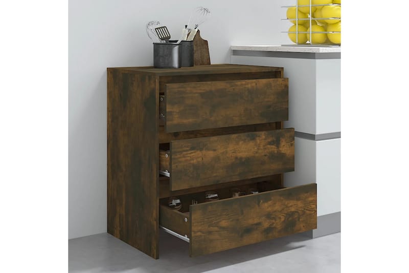 Skänk rökfärgad ek 70x41x75 cm spånskiva - Rökfärgad ek - Förvaring - Förvaringsmöbler - Skänkar & sideboards