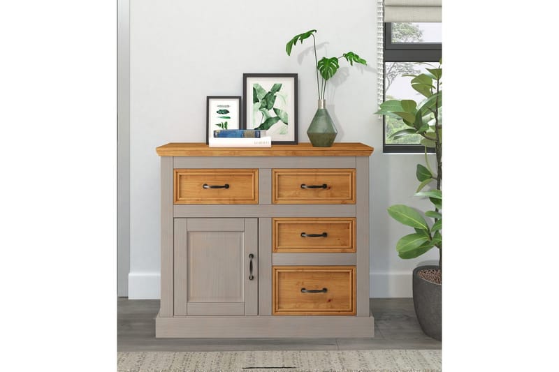 Skänk Selma 100x38x87 cm, Grå/Fläck/Vax - 100x38x87 cm, Grå/Fläck/Vax - Förvaring - Förvaringsmöbler - Skänkar & sideboards