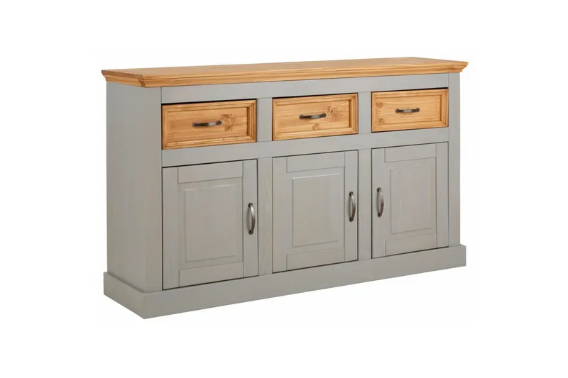 Skänk Selma 145x38x87 cm, Grå/Fläck/Vax, 145x38x87 cm, Grå/Fläck/Vax