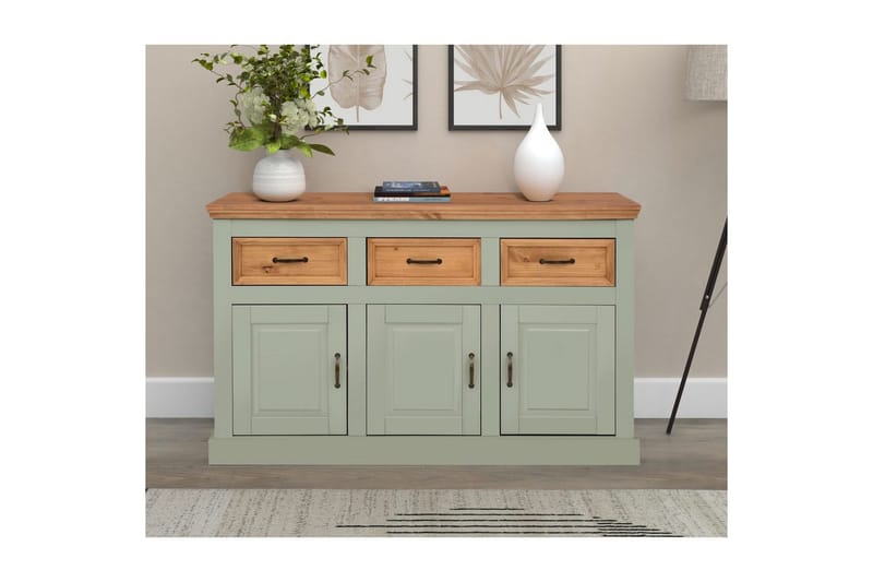 Skänk Selma 145x38x87 cm, Salviagrön/fläck/vax - 145x38x87 cm, Salviagrön/fläck/vax - Förvaring - Förvaringsmöbler - Skänkar & sideboards