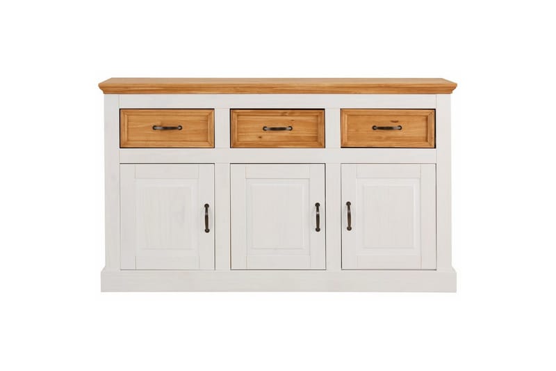 Skänk Selma 145x38x87 cm, Vit/Fläck/Vax - 145x38x87 cm, Vit/Fläck/Vax - Förvaring - Förvaringsmöbler - Skänkar & sideboards
