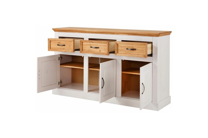 Skänk Selma 145x38x87 cm, Vit/Fläck/Vax - 145x38x87 cm, Vit/Fläck/Vax - Förvaring - Förvaringsmöbler - Skänkar & sideboards