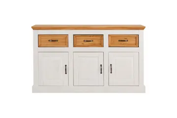Skänk Selma 145x38x87 cm, Vit/Fläck/Vax - 145x38x87 cm, Vit/Fläck/Vax - Förvaring - Förvaringsmöbler - Skänkar & sideboards