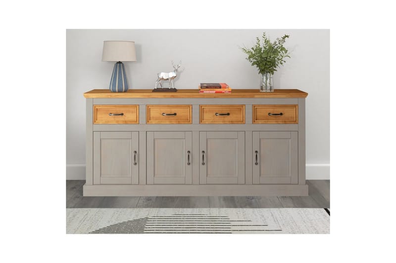 Skänk Selma 190x38x87, Grå/Fläck/Vax - 190x38x87, Grå/Fläck/Vax - Förvaring - Förvaringsmöbler - Skänkar & sideboards
