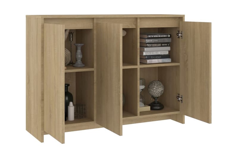 Skänk sonoma-ek 102x33x75 cm spånskiva - Ek - Förvaring - Förvaringsmöbler - Skänkar & sideboards