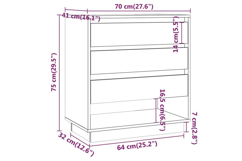 Skänk sonoma-ek 70x41x75 cm spånskiva - Ek - Förvaring - Förvaringsmöbler - Skänkar & sideboards