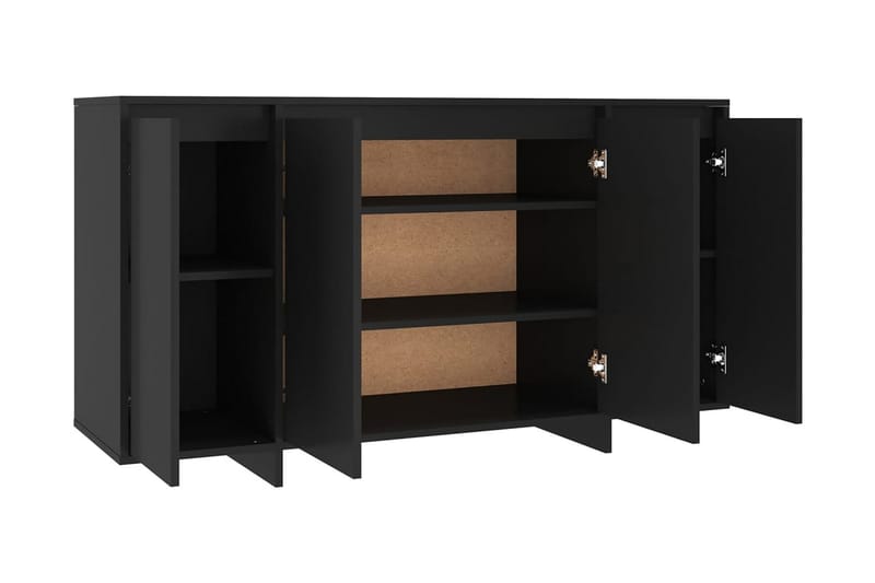 Skänk svart 135x41x75 cm spånskiva - Svart - Förvaring - Förvaringsmöbler - Skänkar & sideboards