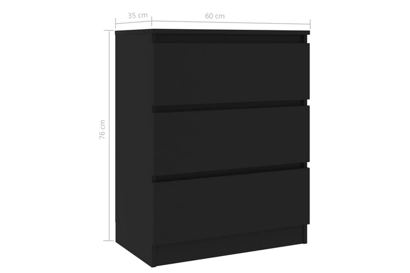 Skänk svart 60x33,5x76 cm spånskiva - Svart - Skänkar & sideboards