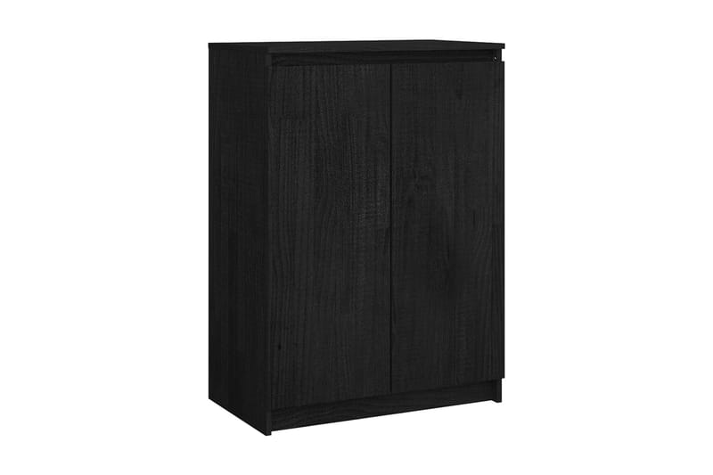 Skänk svart 60x36x84 cm massivt furuträ - Svart - Skänkar & sideboards