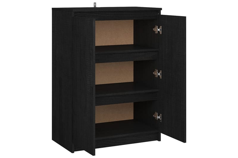 Skänk svart 60x36x84 cm massivt furuträ - Svart - Skänkar & sideboards