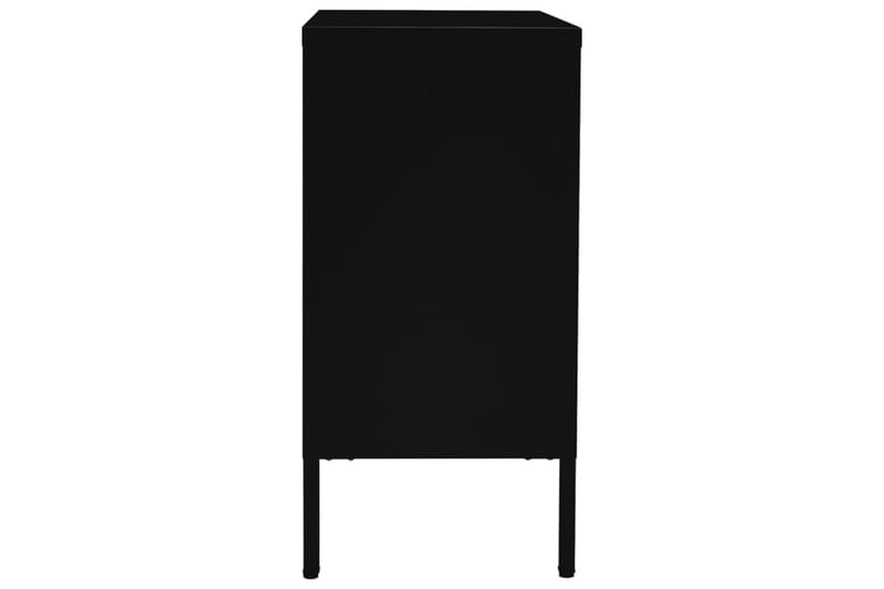 Skänk svart 75x35x70 cm stål och härdat glas - Svart - Skänkar & sideboards