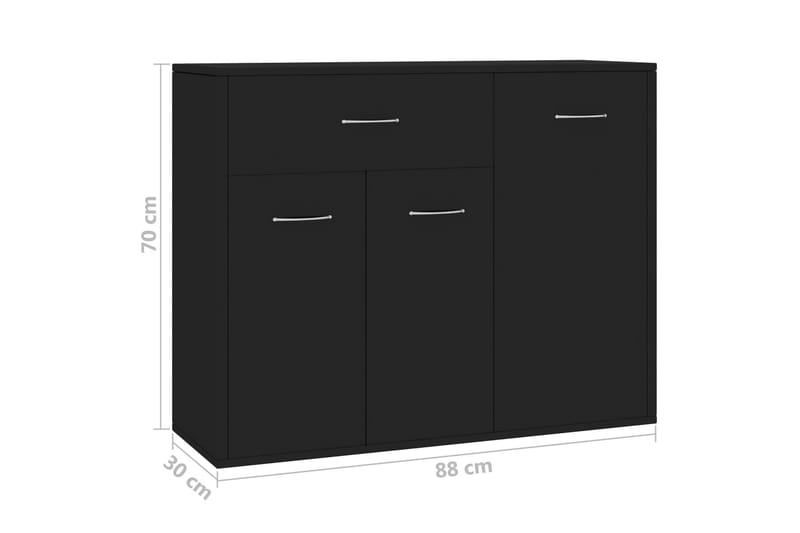Skänk svart 88x30x70 cm spånskiva - Svart - Skänkar & sideboards