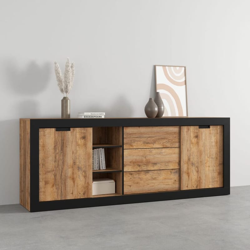 Skänk Tudor 2 dörrar med 3 lådor - 85 cm - Förvaring - Förvaringsmöbler - Skänkar & sideboards