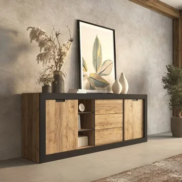 Skänk Tudor 2 dörrar med 3 lådor - 85 cm - Förvaring - Förvaringsmöbler - Skänkar & sideboards