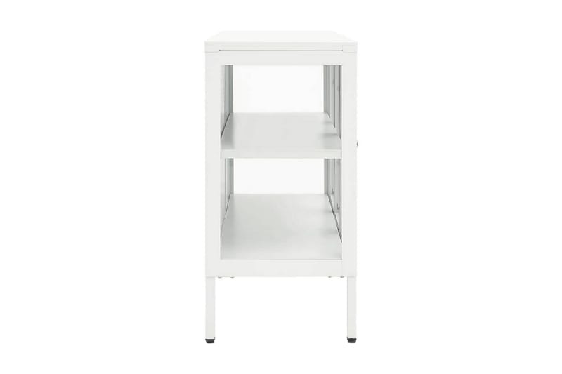 Skänk vit 105x35x70 cm stål och glas - Vit - Förvaring - Förvaringsmöbler - Skänkar & sideboards