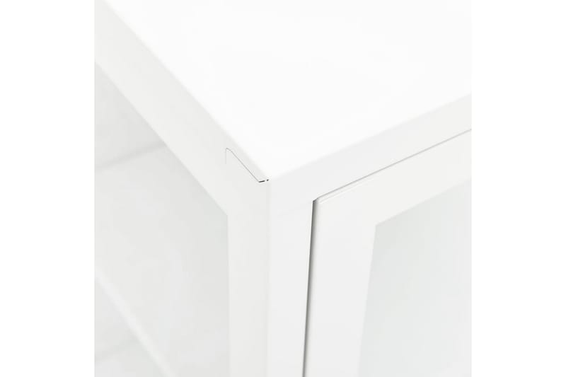 Skänk vit 105x35x70 cm stål och glas - Vit - Skänkar & sideboards
